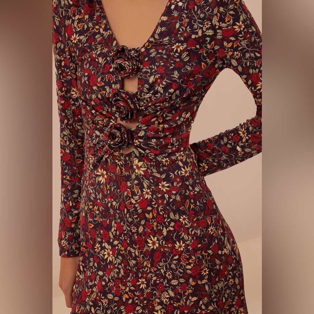 FARM Rio Burgundy Floral Maxi Dress - Picture 3 of 4